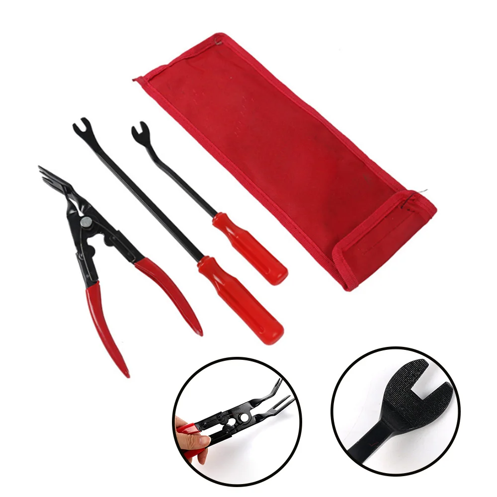 

3pcs Car Door Panel Remover Clip Trim Auto Fastener Pliers Puller Tool Retaining Clip Remover Tools Oc8