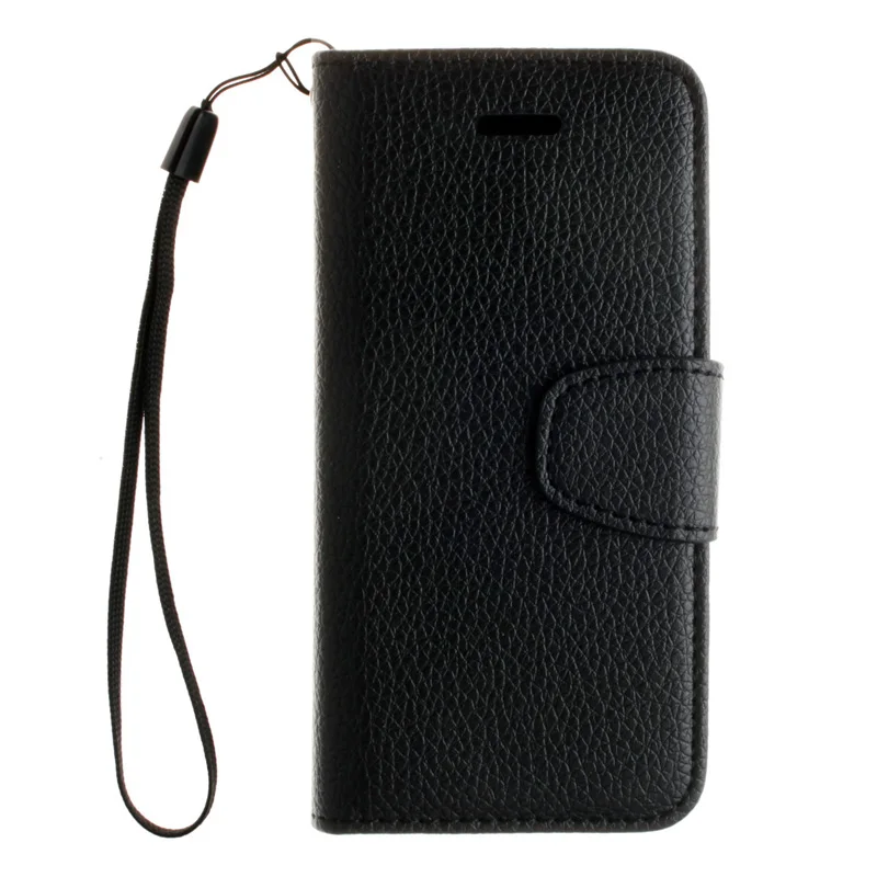 Black Откидной кожаный чехол-книжка личи для iPhone 11 Pro X XS MAX XR 8 7 6S Plus 5C 5S SE ipod 5 6 слот для карт сплошной цвет ретро Capa DP11F - Цвет: Black