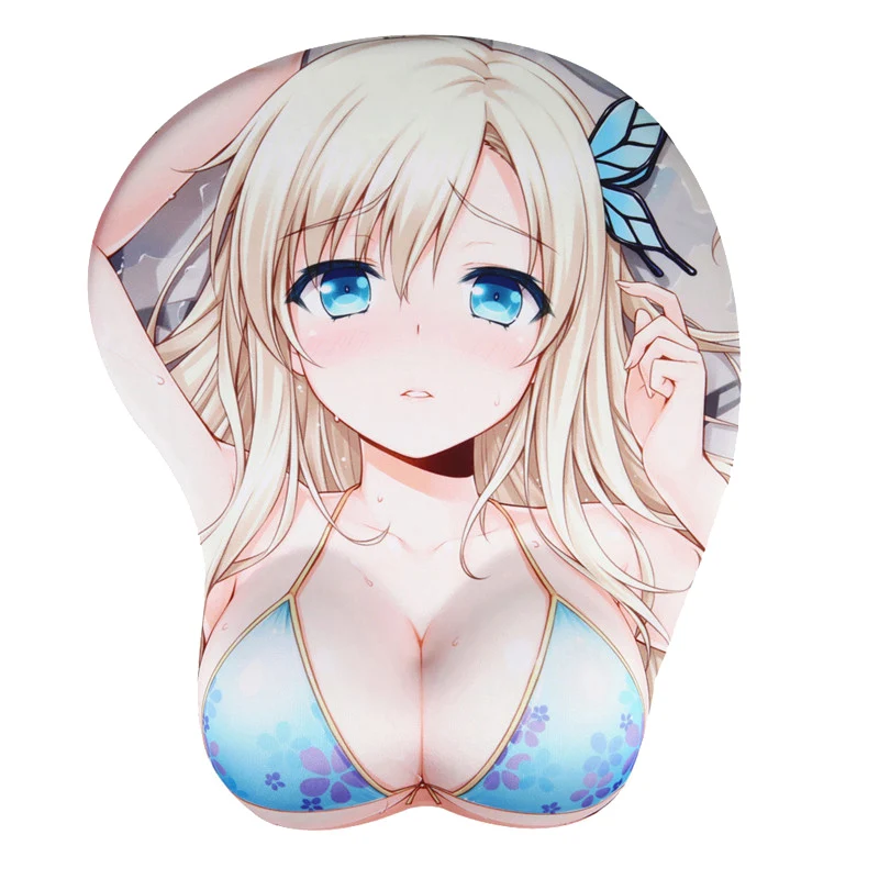FFFAS мультфильм 3D Грудь Коврик для мыши силиконовый подставка запястья Япония