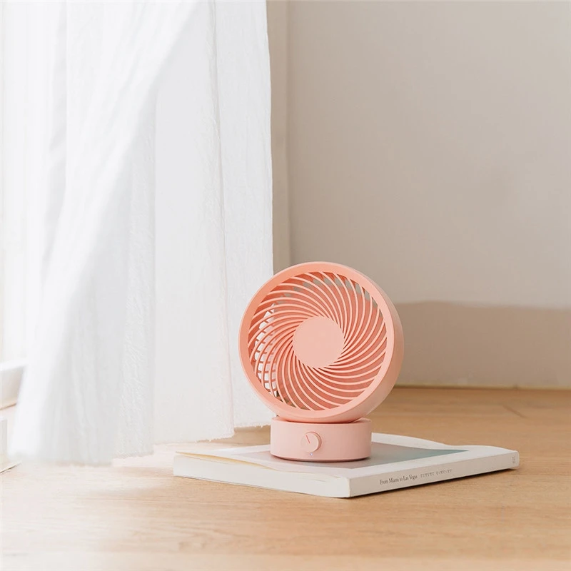 Pink Hot Sale Mini Air Circulation Fan 180 Degree Rotation 330 Strong Wind Power Usb Charging Low Noise High Wind - Цвет: Pink