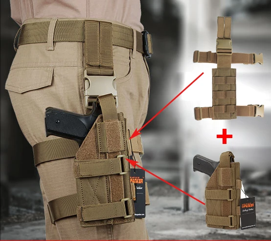 

Hunting Mini Leg Panel Tactical Drop Leg Holster Adjustable MiniLegs Hanging Plate Molle Module Universal For Left and Right