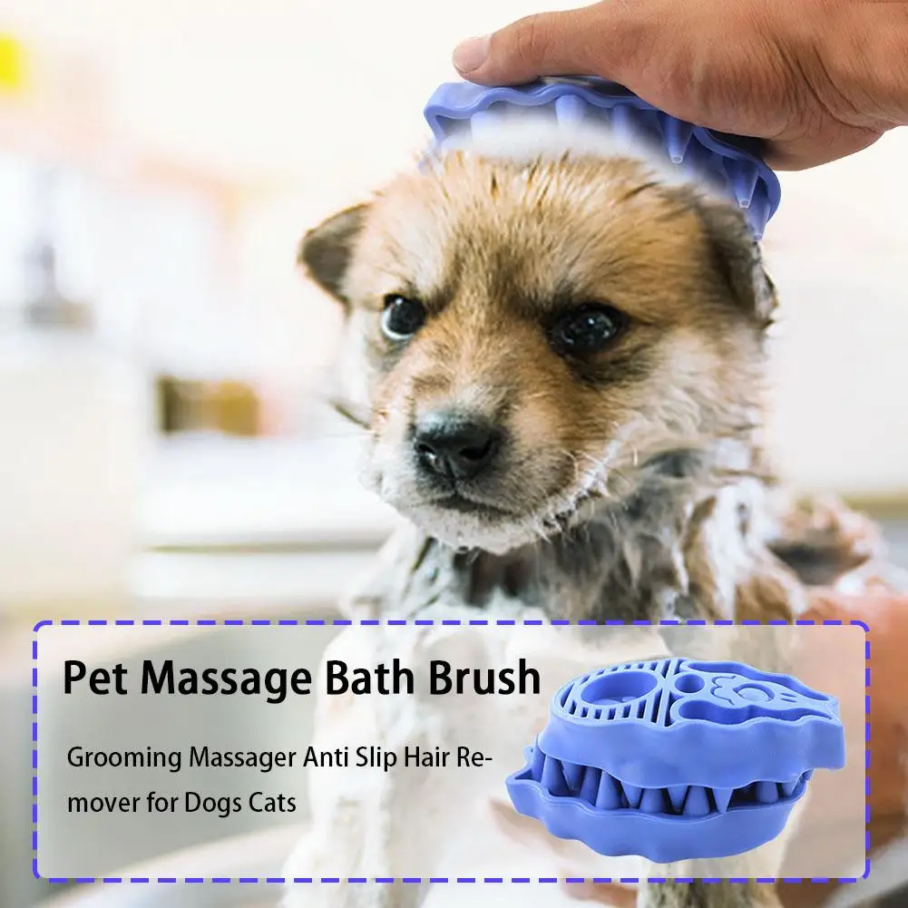 Pet Dog Cat Bath Brush Comb Grooming Massager Anti Slip Hair Remover Shower Dog Brush Pet Cleaning Supplies