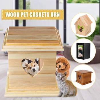 

Pet Cremation Ashes Handmade Wooden Pet Dog Cat Urns Photo Pet Memorial Casket Pet Accessorie
