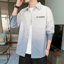 2021 primavera e no outono nova camisa de manga longa masculina coreano moda cor combinando camisa casaco juventude casual camisa masculina wear