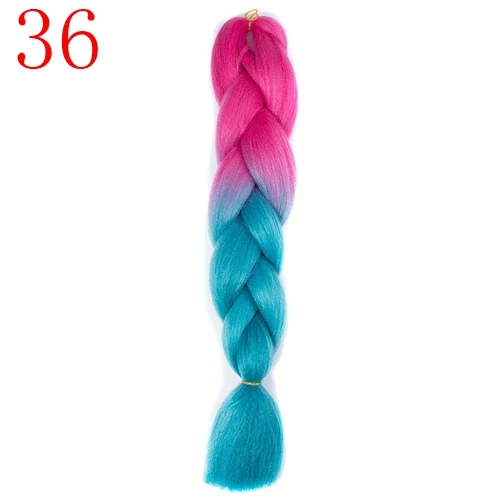 36 24inch Jumbo Braids Long Ombre Jumbo Synthetic Braiding Hair Crochet Blonde Pink Blue Grey Hair Extensions African Viscera - Цвет: 36