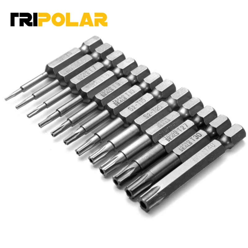 12pcs/Set 1/4 Inch 50mm T5-T40 Magnetic Torx Screwdriver Bits Kit screwdriver set precision Dismountable under 5$ | Инструменты