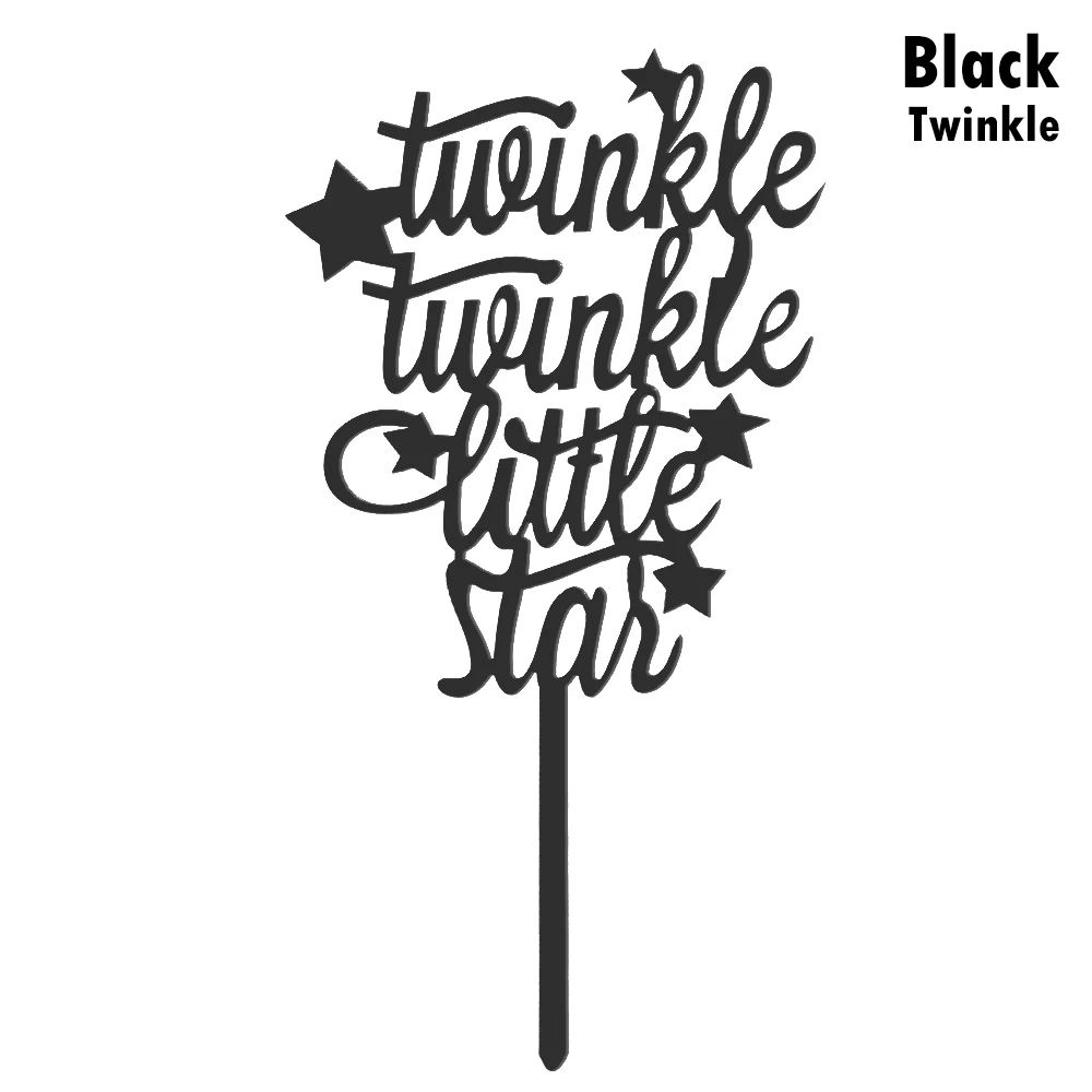 Twinkle-Black 1 шт., высокое качество, в форме облака, с днем рождения, акриловые топперы для торта, милые подарки для детей, свадебные украшения, вечерние принадлежности - Цвет: Twinkle-Black