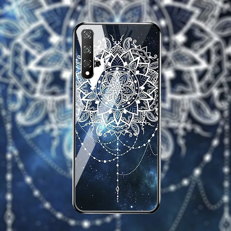 Закаленное Стекло чехол для телефона для Huawei honor 9 10 20 чехол Примечание 10 Стекло чехол для Huawei honor 9 10 lite V20 honor 20 Pro чехол задняя крышка - Цвет: M087
