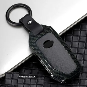 

Carbon fiber Alloy Car Key Cover Shell Holder For KIA Sportage 2018 Smart Remout Key Case Accessories car styling Keychain Bag