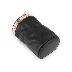 Miyahouse маленькая Складная косметичка, портативная Ретро сумка-ведро, косметичка, Кожаная Мини сумка для хранения с мини зеркалом