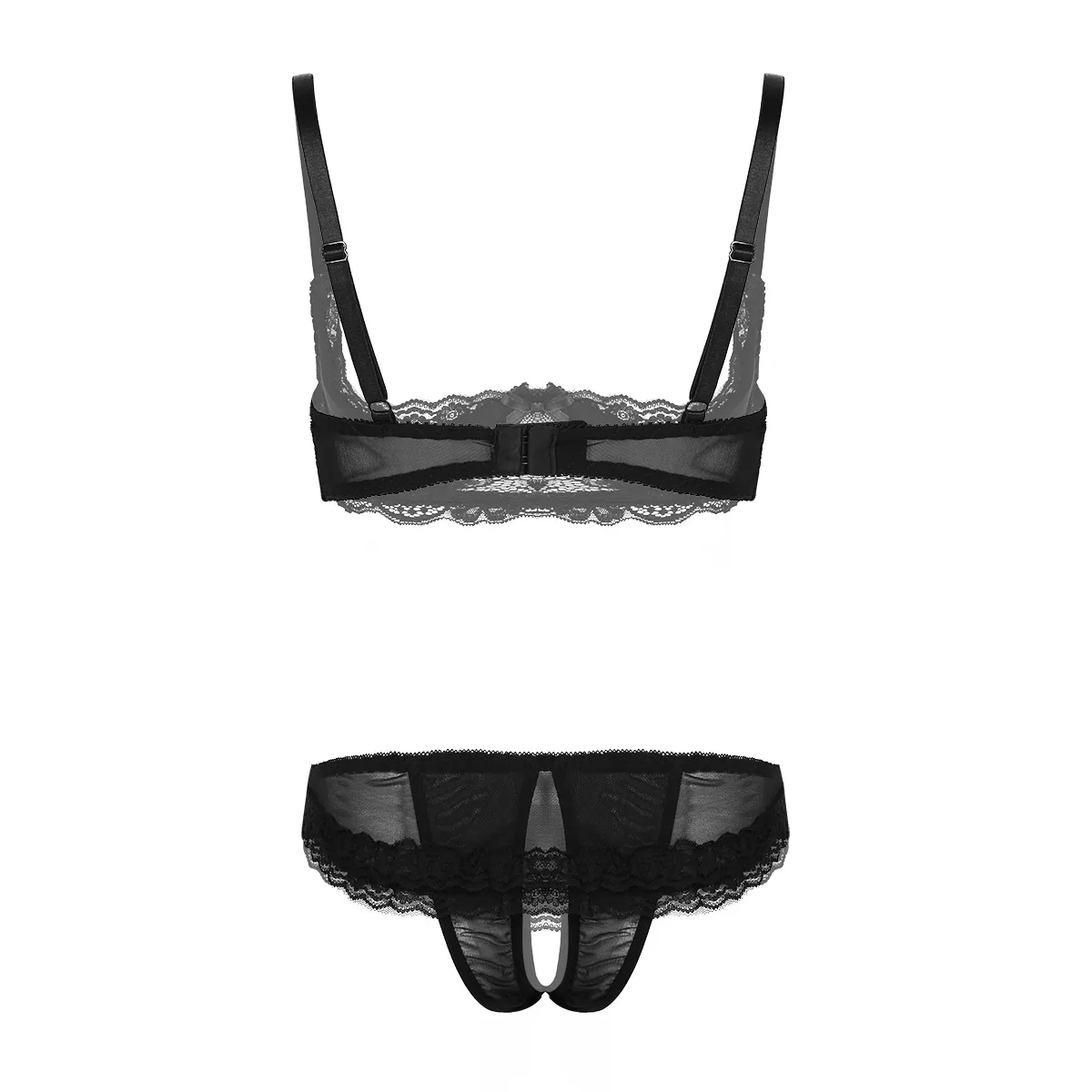 Iiniim Femme, женское кружевное Прозрачное нижнее белье SISSY, комплект с бретельками, чашка 1/4, бюстгальтер без подкладки, с вырезами, сексуальное нижнее белье