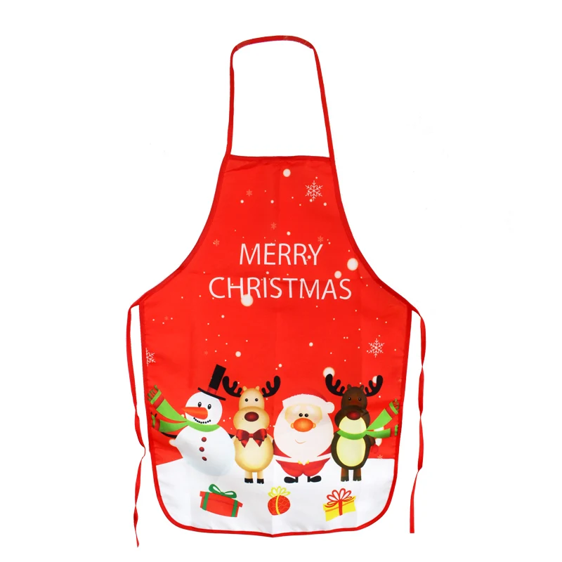 Красный новогодний фартук, Санта Клаус, снеговик, рождественские украшения для дома, рождественские кухонные украшения, рождественский подарок, год - Цвет: pattern 9