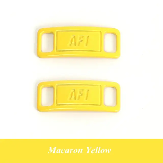 Air Force One Shoelace Buckle Metal Shoelaces AF1 Shoe Accessories Metal Lace Lock Sneaker Kits Metal Lace Buckle Macaron Yellow