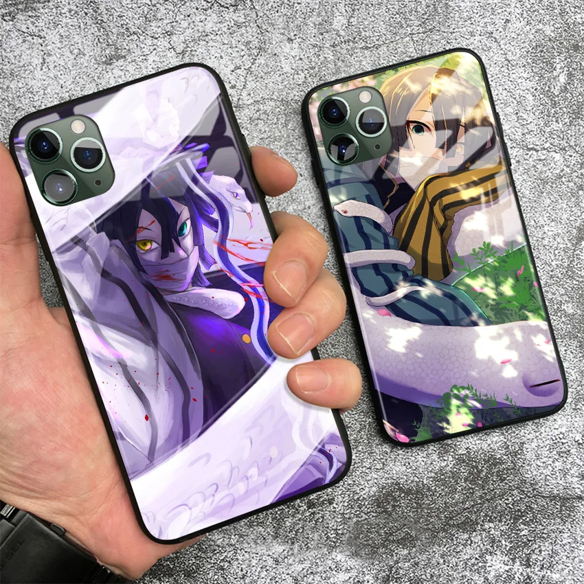 Obanai Iguro Kimetsu no Yaiba аниме мягкий силиконовый стеклянный чехол для телефона iPhone 6 6s 7 8
