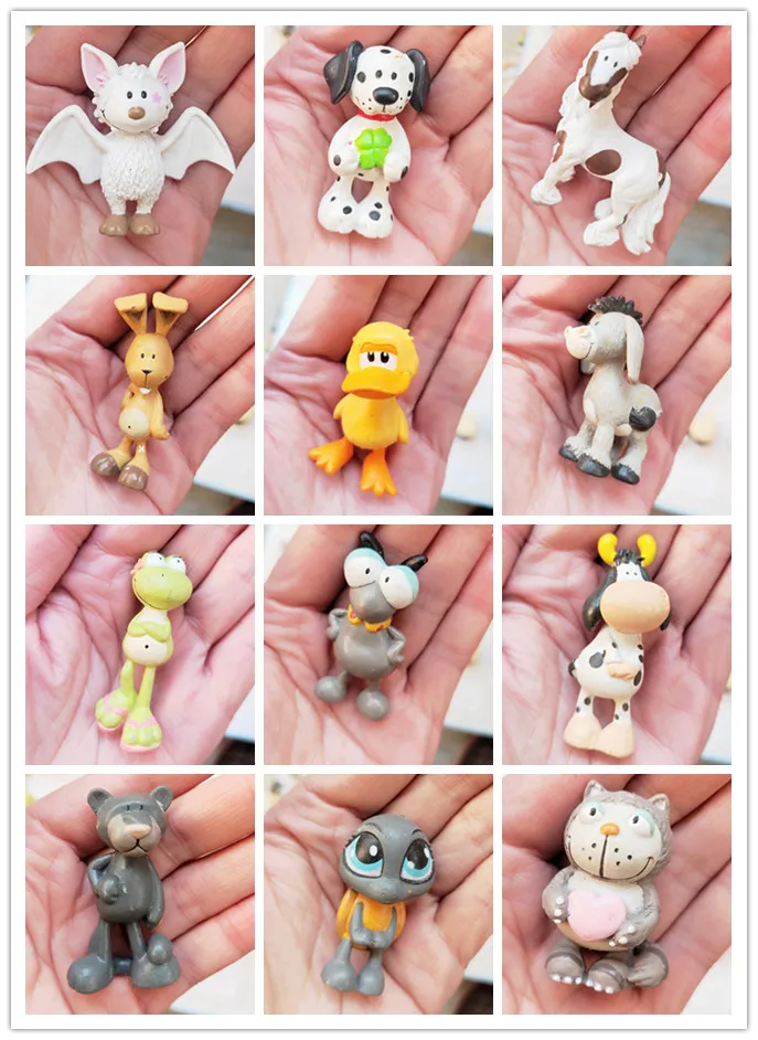 

10pcs/ a lot 3cm Kids Children Toy Cartoon Plastic Cute Mini Animal Model Animals Dolls Lovely Design Bear Dog NC1205