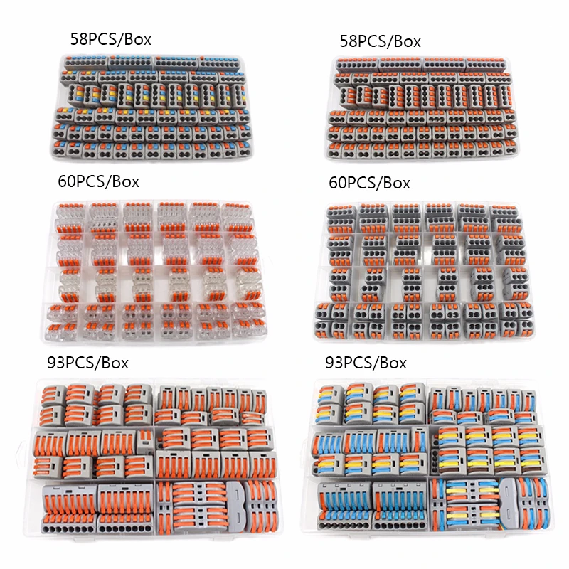 

Wire Connector Set Box 222-412 222-413 222-415 Terminal Blocks Lighting Hybrid Quick Connectors Mini Conductor Threader Splitter
