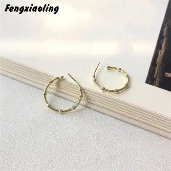 

Fengxiaoling New Arrival Europe Style Women Girl Gift Large Vines Stud Earrings For Women 925 Sterling Silver Earrings Jewelry