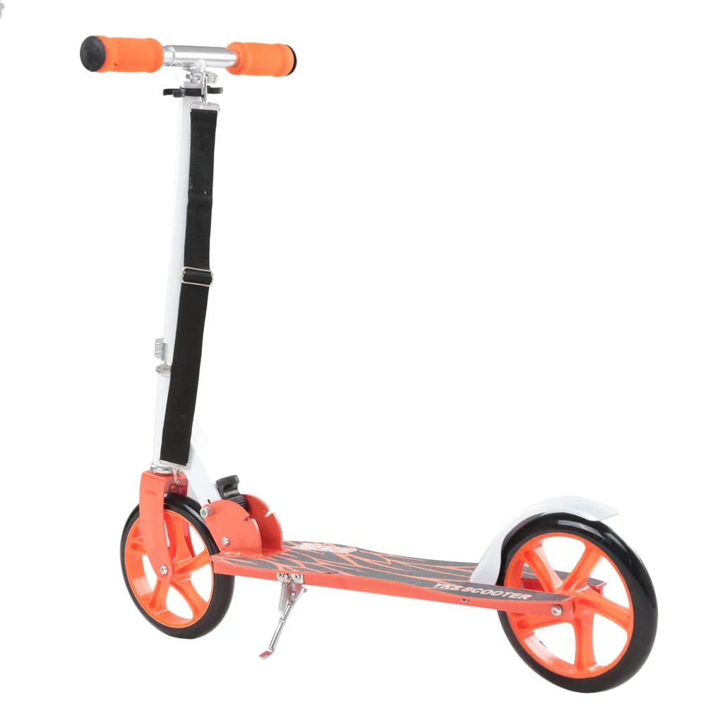 

Adult Youngsters Aluminum Alloy Folding Height Adjustable Foot Scooter Two Rounds Outdoor Double Damping Push Kick Scooter Gift