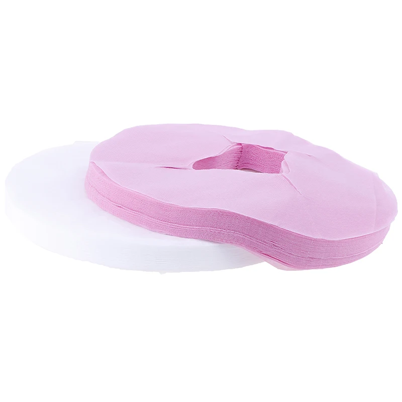 HOT 100Pcs/Set Spa Pillow Cover Disposable Non Woven Fabric Face Pad Face Care Tools SPA Rest Overlay Massage Table Hole Cover