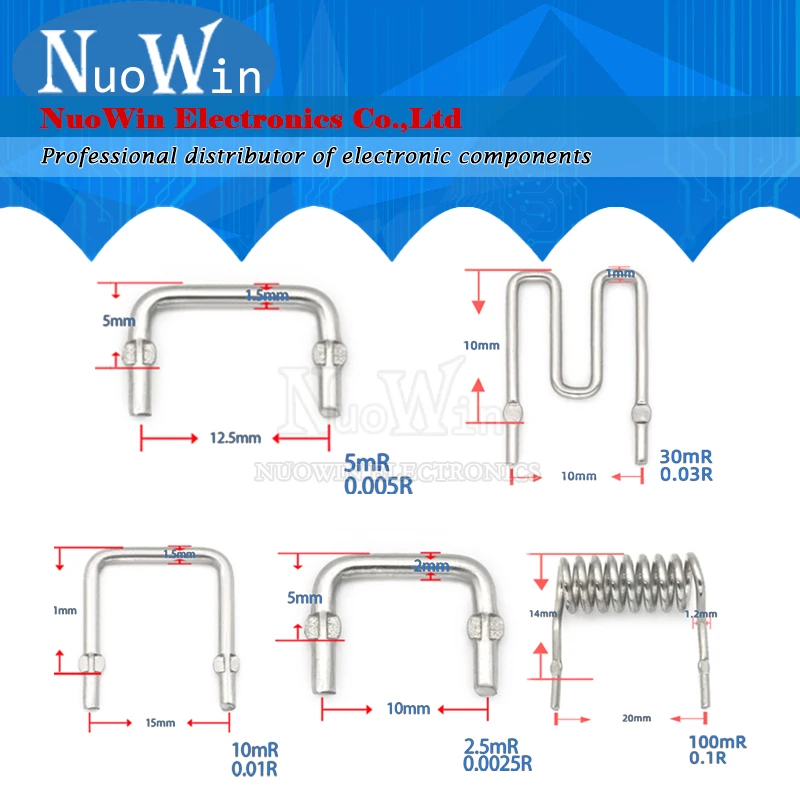 Constantan Resistance Sampling Resistor 10pcs/Lot 0.001R ~ 0.1R pitch 10mm 12.5mm 15mm 20mm 1mR ~ 100mR 10mR 5mR 0.005R 0.02R