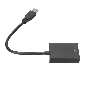 

1PC USB3.0 to HDMI Cable High Definition Adapter Single Direction Converter USB HDMI Cable Adapter with Drive (Black)