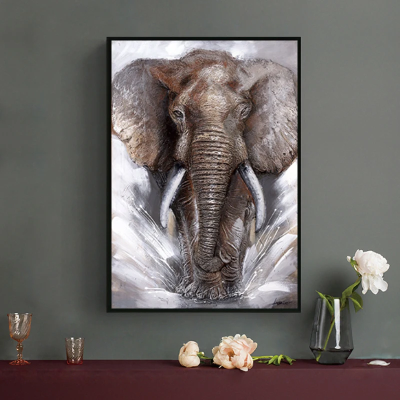 

Modern Nordic Watercolor Elephant Animal Posters and Prints Canvas Painting Wall Art Pictures For Living Room Cuadros Home Decor