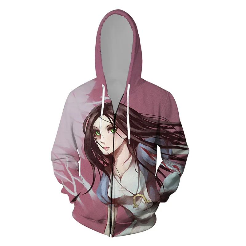 I style Игра Alice Madness Returns косплей костюм хип хоп 3D печать толстовки для женщин и мужчин Хэллоуин вечерние толстовки на молнии пальто куртка - Цвет: I style