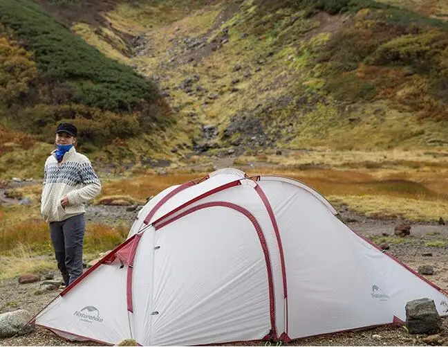 NatureHike серия Hiby семейная палатка 20D/210T Сверхлегкая ткань для 3 человек с ковриком NH17K230-N