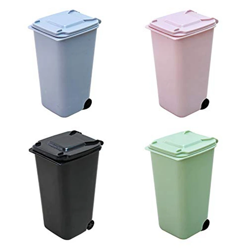 

Small Trash Can,Mini Desk Trash Can with Lid,Desk Organizer Garbage Storage Bin,Pen Holder Office Desktop Supplies, Mini Wasteba