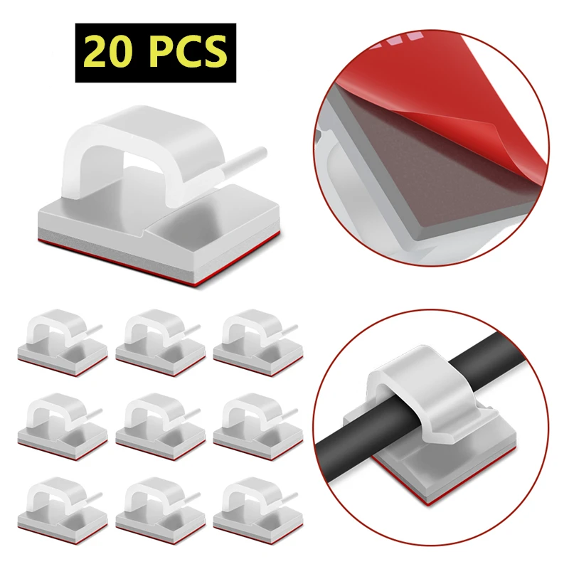 Органайзер для кабелей зажимы проводов держатель шнура телефон АБС-пластик