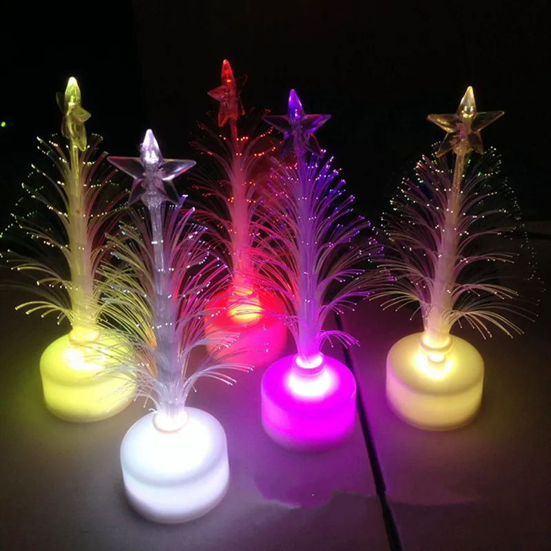 Лидер продаж 2 шт. Красивые Романтические LED оптоволоконная лампа цвет изменение, Рождество дерево ночник светодиодный дома декоративные