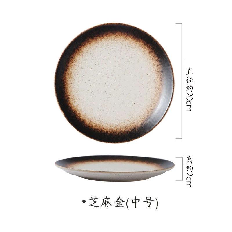 Японская керамика диск Бытовая блюдо для овощей Ресторан Посуда кухонный набор посуды Западная еда блюдо для суши декоративная ваза - Цвет: b3  20x2cm