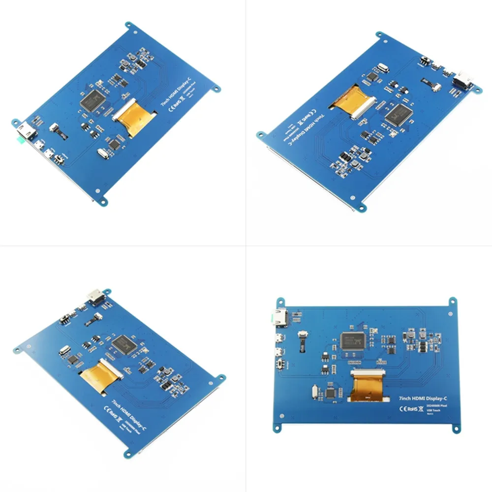 Taidacent 1024*600 HDMI емкостный сенсорный монитор ips 7 дюймов сенсорный экран Lcd Tft экран дисплей для Raspberry Pi 3 Model B