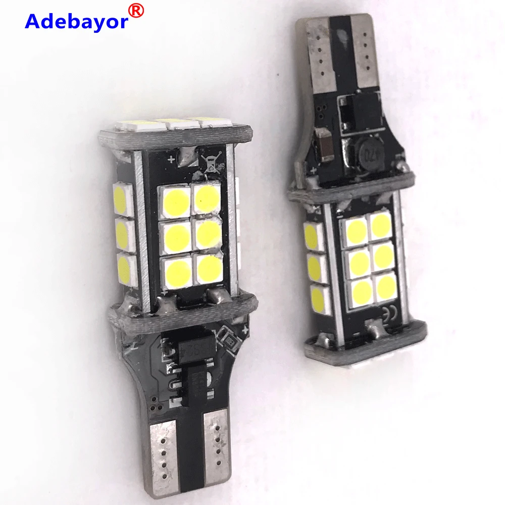 100 шт. T15 24 SMD 3030 светодиодный светильник, лампа для автоматического тормоза, автомобильный резервный обратный светильник, высокий светильник, декодирующий светильник, указатель направления