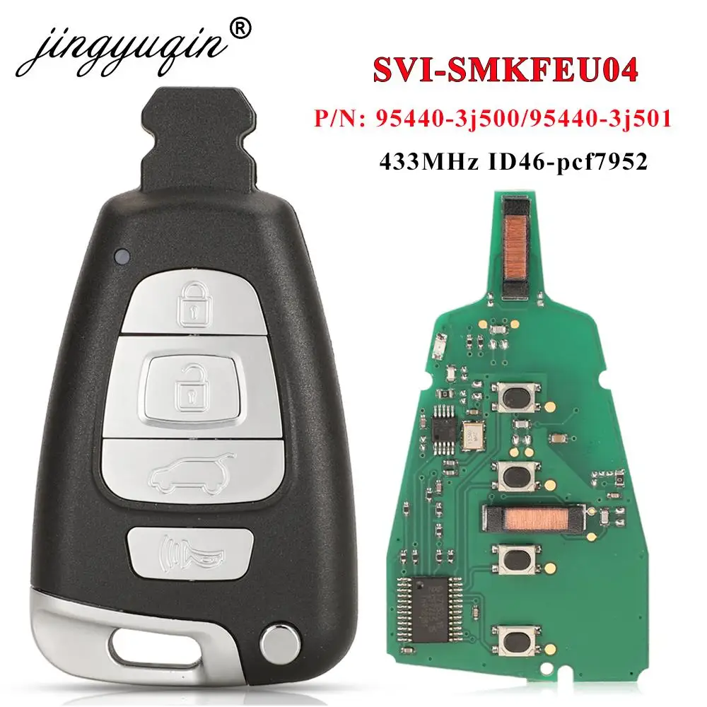 Jingyuqin SY5 SVI-SMKFNA04 95440-3J500 / 95440-3J501 433MHz PCF7952A Chip дистанционный смарт ключ-брелок для Hyundai