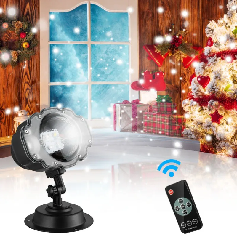 Holiday Snowfall Projector Lights Christmas Landscape Motion Projector Lights With Remote Control 16.4ft Power Cable For Indoor