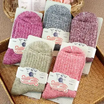 

5pairs Winter Warm Thicken Thermal Wool Cashmere Snow Winter Socks Soild Socks Colorful Socks Terry Boots Floor Sleeping Socks