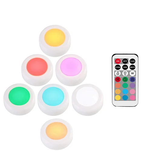 1 Remote 7 Lamp 12 цветов RGBW светодиодный ночной Светильник беспроводной пульт дистанционного управления Питание от батареи сенсорный датчик под шкаф светильник s для кухни настенный светильник - Цвет: 1 Remote 7 Lamp