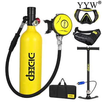 

1L Scuba Diving Cylinder Oxygen Tank Set Mini Dive Respirator Air Tank Hand Pump for Snorkeling Breath Diving Equipment X4000Pro