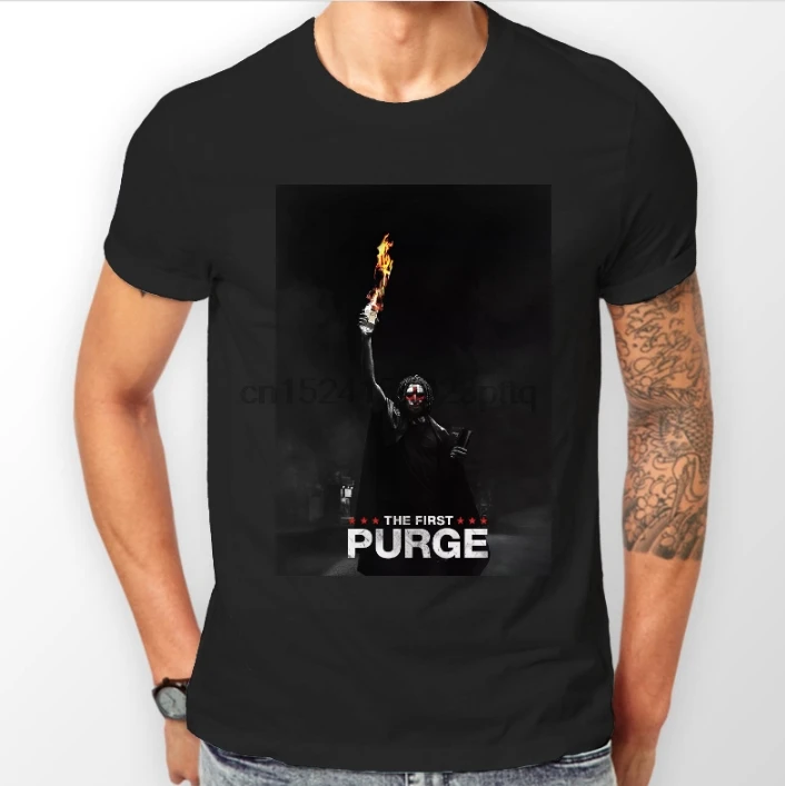 

T-Shirt Inspired By The Upcoming Movie - The First Purge Short Sleeve Cotton T Shirts Man Clothing For Maleboy Tshirt