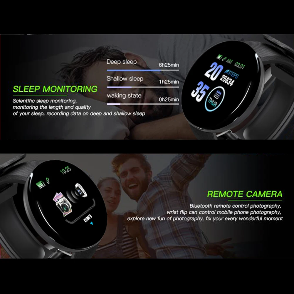 2020 Bluetooth Смарт браслет для мужчин Круглый Женский с тонометром водонепроницаемый