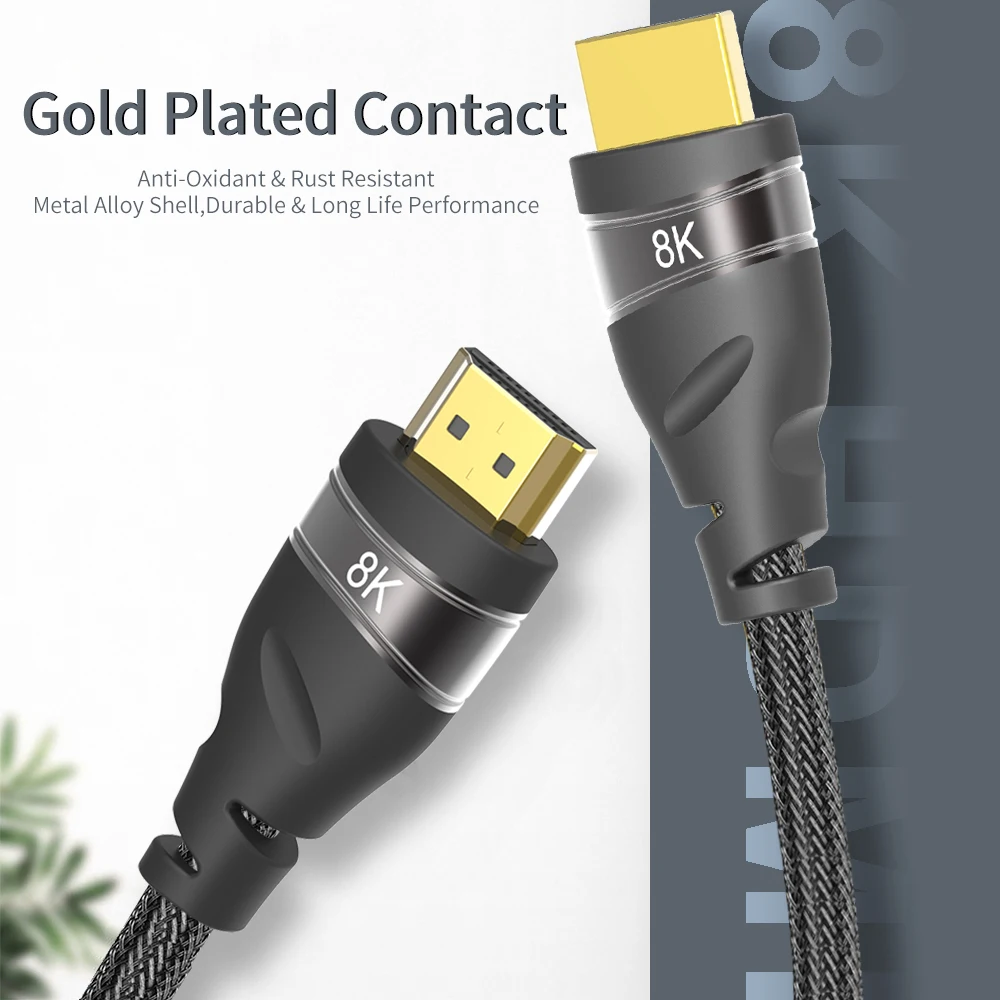 

HDMI 2.1 cable 4K 120HZ hdmi High Speed 8K 60 HZ UHD HDR 48Gbps cable HDMI Ycbcr4:4:4 Converter for PS4 HDTVs Projectors