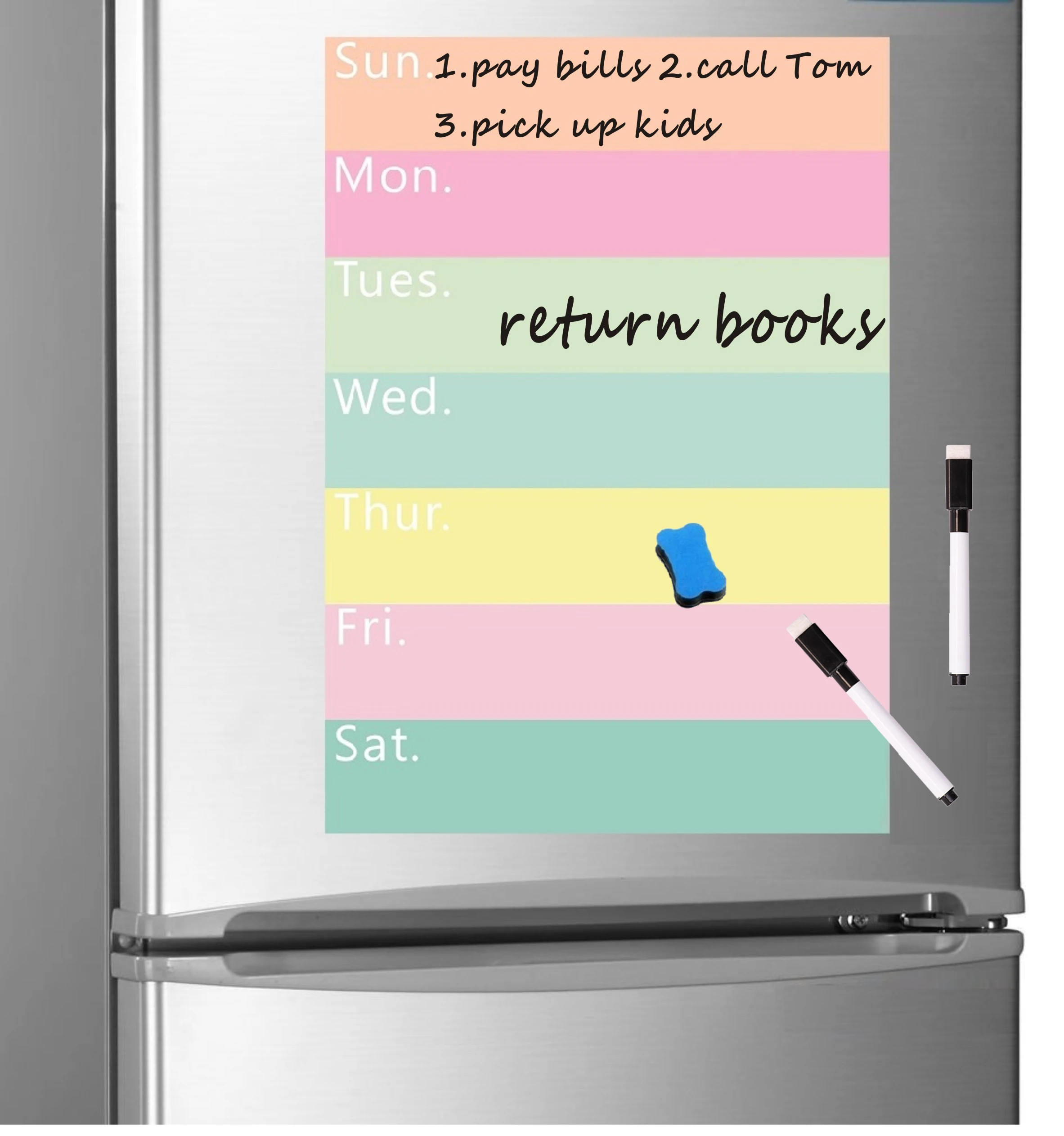 A4 Magnetic Whiteboard For Fridge Magnet Weekly Planner Grocery List A4 Magnetic Whiteboard For Fridge Magnet Weekly Planner Grocery List