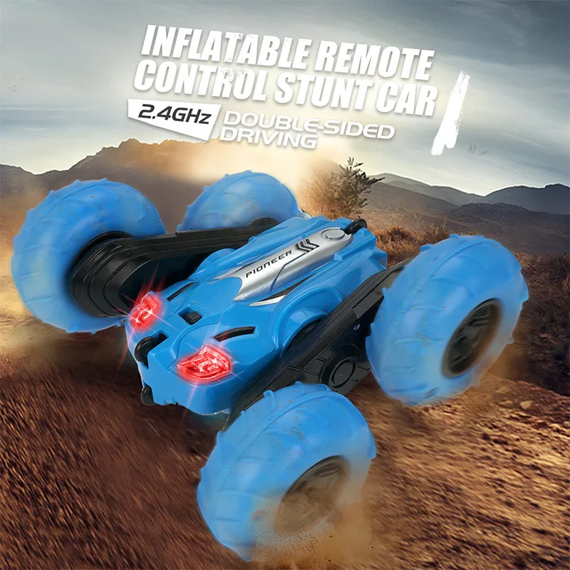 

Inflatable Stunt Car High-speed Bounce With Rechargeable Lights And Fall Resistant Remote Control Toy Car