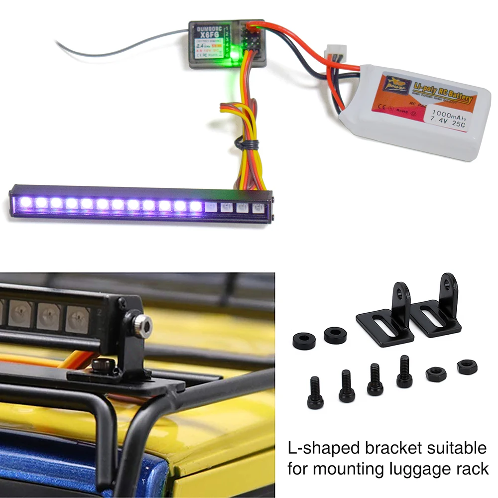 9imod Metal 16/22LED RC Roof Lamp Light Bar Colorful for 1/10