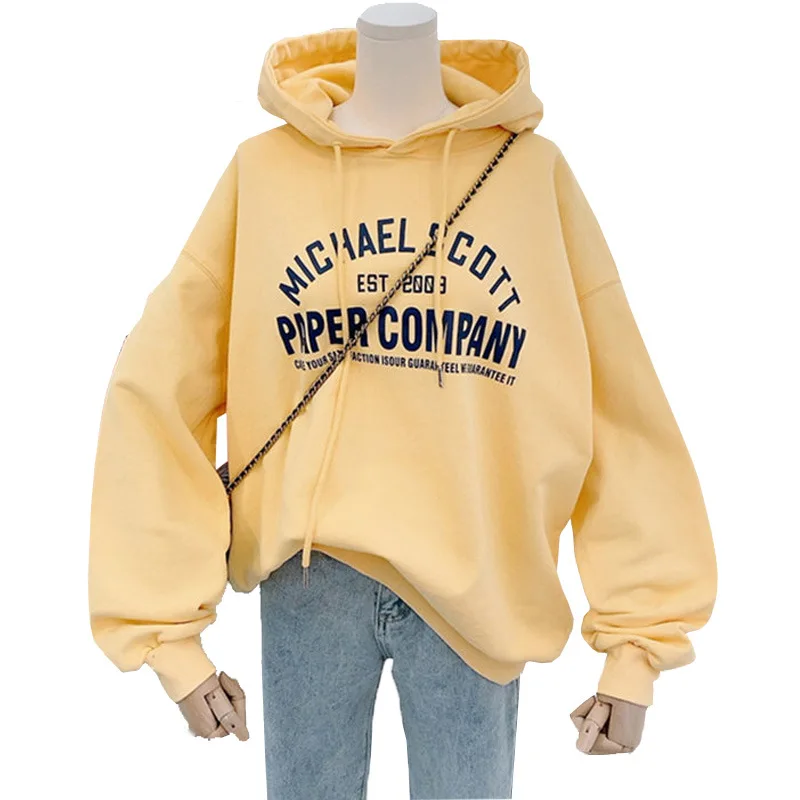 

Korean Style Hoodie Women Pullover Sweatshirts Long Sleeve O Neck Female Letter Print Jacket Autumn Coat