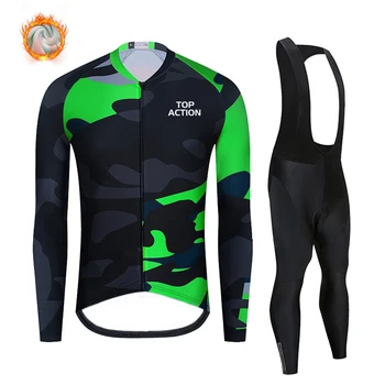 

2020 New Winter Thermal Fleece Cycling Clothes Men Northwave Jersey Suit Outdoor Riding Bike MTB Clothing Bib Pants Set