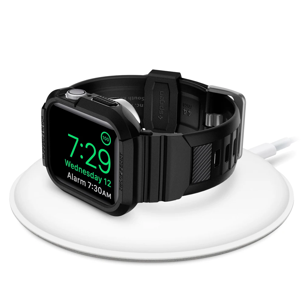 Spigen для тяжелых условий эксплуатации Pro для наручных часов Apple Watch Series 5/4 44 мм-мягкий гибкий чехол из ТПУ матовый черный Защитный чехол+ повязка, 062CS25324