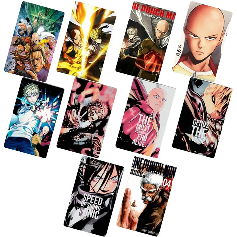 10 шт./компл. Cool ONE PUNCH-MAN карта аниме наклейки; классические игрушки мультфильм DIY идентификатор автомобиля карты наклейки декор подарки для детей игрушки