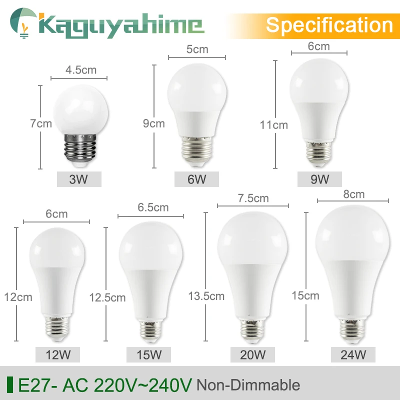 Диммируемая композитная Алюминиевая СВЕТОДИОДНАЯ Лампа Kaguyahime E14 220 В